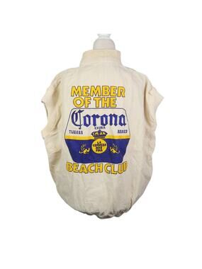 Vintage 90s Corona Beach Club Zip Front Vest Merch XL